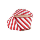 2 1/2" Wired Ribbon | Red Glittered Diagonal Stripes on White | 10 Yard Roll