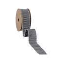 1 1/2" Wired Ribbon | White Diamond Outlines on Black | 10 Yard Roll