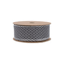 1 1/2" Wired Ribbon | White Diamond Outlines on Black | 10 Yard Roll
