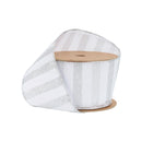 2 1/2" Wired Ribbon | Horizontal Silver Glittered Stripes on White | 10 Yard Roll