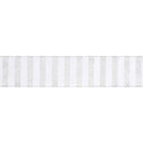 2 1/2" Wired Ribbon | Horizontal Silver Glittered Stripes on White | 10 Yard Roll