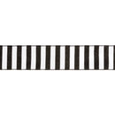 2 1/2" Wired Ribbon | Horizontal Black Glittered Stripes on White | 10 Yard Roll