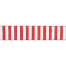 2 1/2" Wired Ribbon | Horizontal Red Glittered Stripes on White | 10 Yard Roll