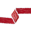 2 1/2" Wired Ribbon | Merry Christmas with Fuzzy Edge | 10 Yard Spool