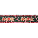 2 1/2" Wired Ribbon | Gingerbread Man/Candy Cane with Fuzzy Edge | 10 Yard Spool