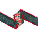 2 1/2" Wired Ribbon | Gingerbread Man/Candy Cane with Fuzzy Edge | 10 Yard Spool