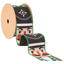 2 1/2" Wired Ribbon | Nutcracker Face Black Backing | 10 Yard Spool