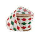 2 1/2" Wired Ribbon | Red and Green Diamond Glitter | 10 Yard Spool