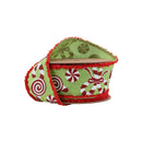 2 1/2" Wired Ribbon | Candy Cane with Red Fuzzy Edge | 10 Yard Roll