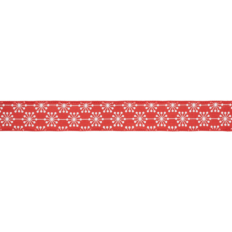 1 1/2" Wired Ribbon | Red Starburst | 10 Yard Roll