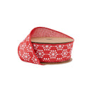1 1/2" Wired Ribbon | Red Starburst | 10 Yard Roll