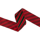 2 1/2" Wired Ribbon | Green Stripes on Red w Red Back | 10 Yard Roll