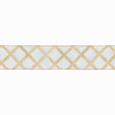 2 1/2" Wired Ribbon | Gold Glitter Diamonds on Ivory | 50 Yard Roll