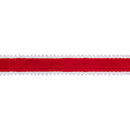 1 1/2" Unwired Ribbon | Red with White Pom-pom Edge | 10 Yard Roll
