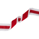 1 1/2" Unwired Ribbon | Red with White Pom-pom Edge | 10 Yard Roll
