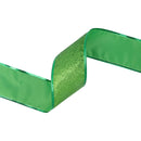 2 1/2" Wired Ribbon | Green Glitter | 10 Yard Roll