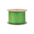 2 1/2" Wired Ribbon | Green Glitter | 10 Yard Roll