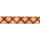 2 1/2" Wired Ribbon | Black/White Bias Plaid on Orange | 10 Yard Roll