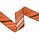 1 1/2" Wired Ribbon | Candy Stripe on Orange | 10 Yard Roll