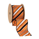 2 1/2" Wired Ribbon | Candy Stripe on Orange | 10 Yard Roll