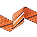 2 1/2" Wired Ribbon | Candy Stripe on Orange | 10 Yard Roll