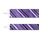 2 1/2" Wired Ribbon | Candy Stripe on Purple | 10 Yard Roll