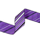 2 1/2" Wired Ribbon | Candy Stripe on Purple | 10 Yard Roll