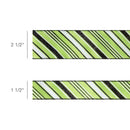 1 1/2" Wired Ribbon | Candy Stripe on Green | 10 Yard Roll