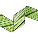 2 1/2" Wired Ribbon | Candy Stripe on Green | 10 Yard Roll