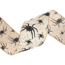 2 1/2" Wired Ribbon | Black Spider on White Web | 10 Yard Roll