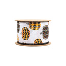 2 1/2" Wired Ribbon | Black/Orange Pumpkin on White | 10 Yard Roll