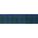 2 1/2" Wired Dupioni Ribbon | Blue/Green Classic Plaid w/ Blue Backing | 10 Yard Roll