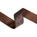 2 1/2" Wired Ribbon | Animal Print on Brown w/ Brown Backing | 10 Yard Roll