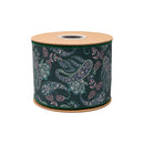 4" Wired Dupioni Ribbon | Paisley Earthtones w/ Green Backing | 10 Yard Roll