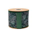 4" Wired Dupioni Ribbon | Paisley Earthtones w/ Green Backing | 10 Yard Roll