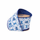 4" Wired Dupioni Ribbon | Christmas Icons and Bows w/Blue Backing | 10 Yard Roll