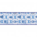 4" Wired Dupioni Ribbon | Christmas Icons and Bows w/Blue Backing | 10 Yard Roll