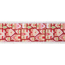 4" Wired Dupioni Ribbon | Gingerbread Houses on Red w/ White Backing | 10 Yard Roll
