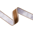 1 1/2" Wired Velvet Ribbon | Gingerbread w/ White Backing | 10 Yard Roll