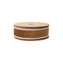 1 1/2" Wired Velvet Ribbon | Gingerbread w/ White Backing | 10 Yard Roll
