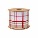 4" Wired Dupioni Ribbon | Gingerbread Plaid w/ White Backing | 10 Yard Roll