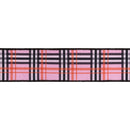 2 1/2" Wired Dupioni Ribbon | Fashion Plaid on Pink w/ Pink Backing | 10 Yard Roll