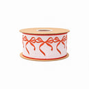 2 1/2" Wired Dupioni Ribbon | Red Bow Garland w/ Red Backing | 10 Yard Roll