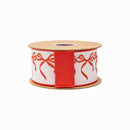 2 1/2" Wired Dupioni Ribbon | Red Bow Garland w/ Red Backing | 10 Yard Roll