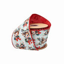 4" Wired Dupioni Ribbon | Retro Deer w/ Wreath w/ Red Backing | 10 Yard Roll