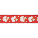 2 1/2" Wired Dupioni Ribbon | Retro Santa Face w/ Pom Pom Edge w/ White Backing | 10 Yard Roll