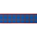 2 1/2" Wired Dupioni Ribbon | Blue and Red Plaid w/ Red Backing | 10 Yard Roll