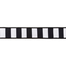 1 1/2" Wired Dupioni Ribbon | Black and White Wide Horizontal Stripe w/ Black Backing | 10 Yard Roll