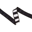 1 1/2" Wired Dupioni Ribbon | Black and White Wide Horizontal Stripe w/ Black Backing | 10 Yard Roll