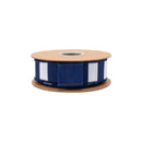 1 1/2" Wired Dupioni Ribbon | Navy Blue and White Wide Horizontal Stripe w/ Navy Blue Backing | 10 Yard Roll